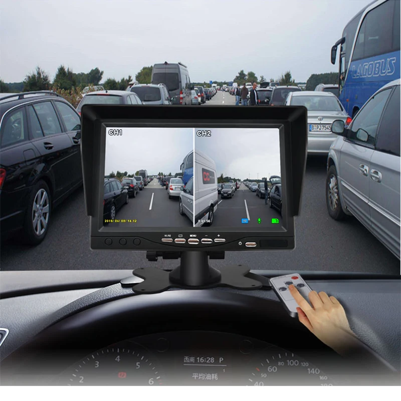 HD AHD 800x480 " TFT ЖК-экран автомобиля Закрытая схема телевидения парковки монитор с DVR цифровой видеорегистратор поддержка SD карты