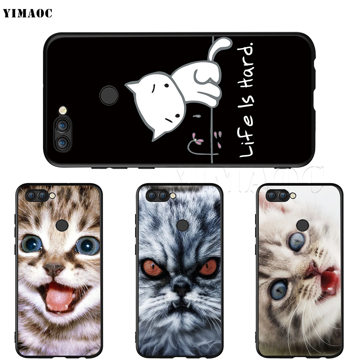 Силиконовый чехол YIMAOC Meow для Huawei Honor 6a 7a 7c 7x8 9 10 Lite Pro Y6 Prime 2018 2017|Бамперы| |