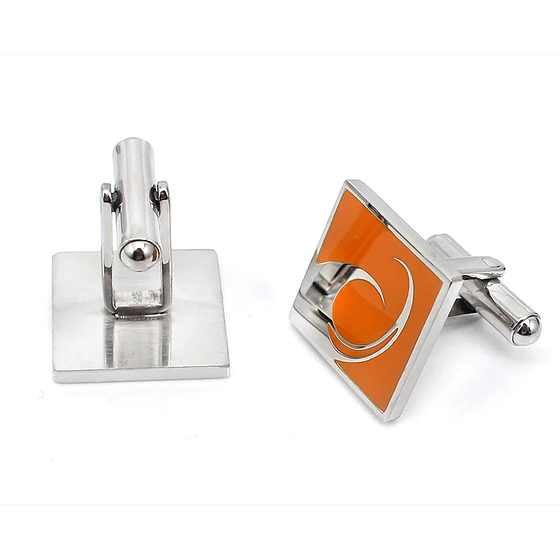 Модные металлические Квадратные запонки из нержавеющей стали 316L серебряного