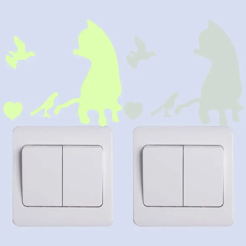 Наклейка в виде кота птиц сердца | Дом и сад