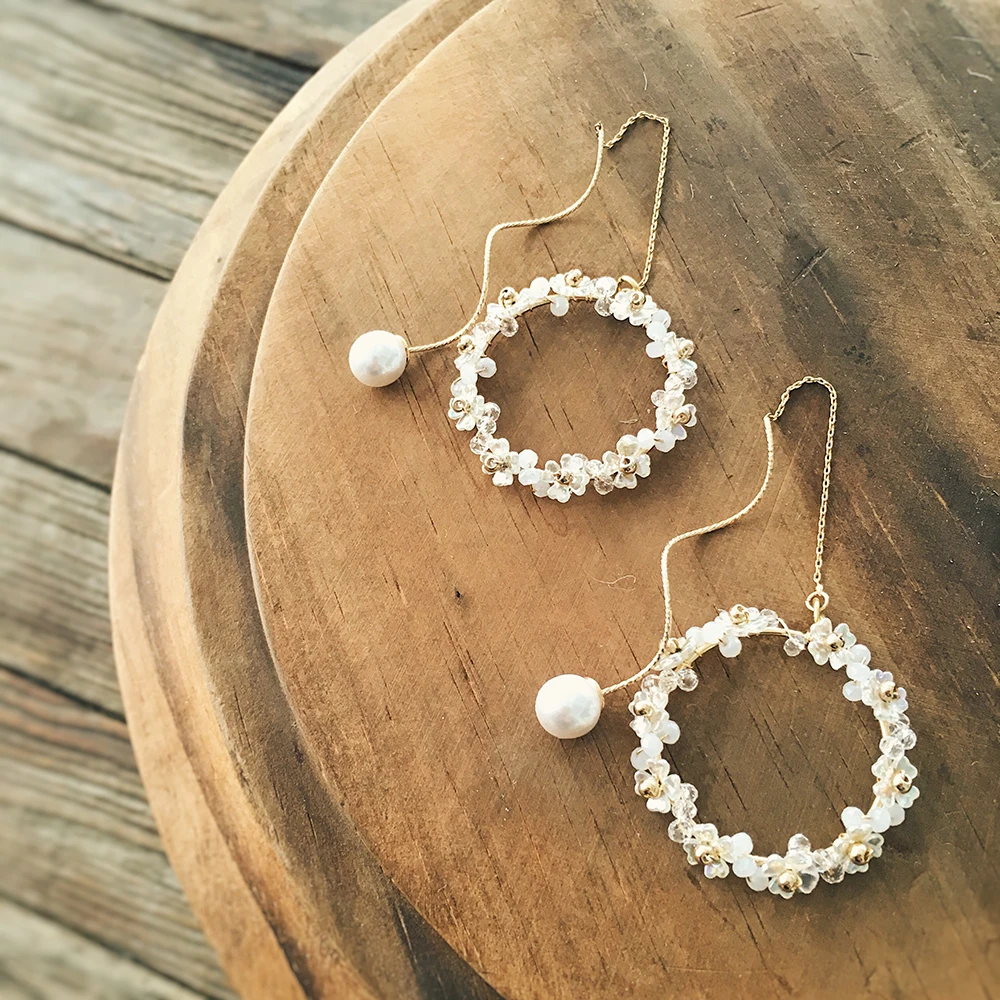 Элегантный венок серьги Женские Ювелирные изделия романтическая оболочка