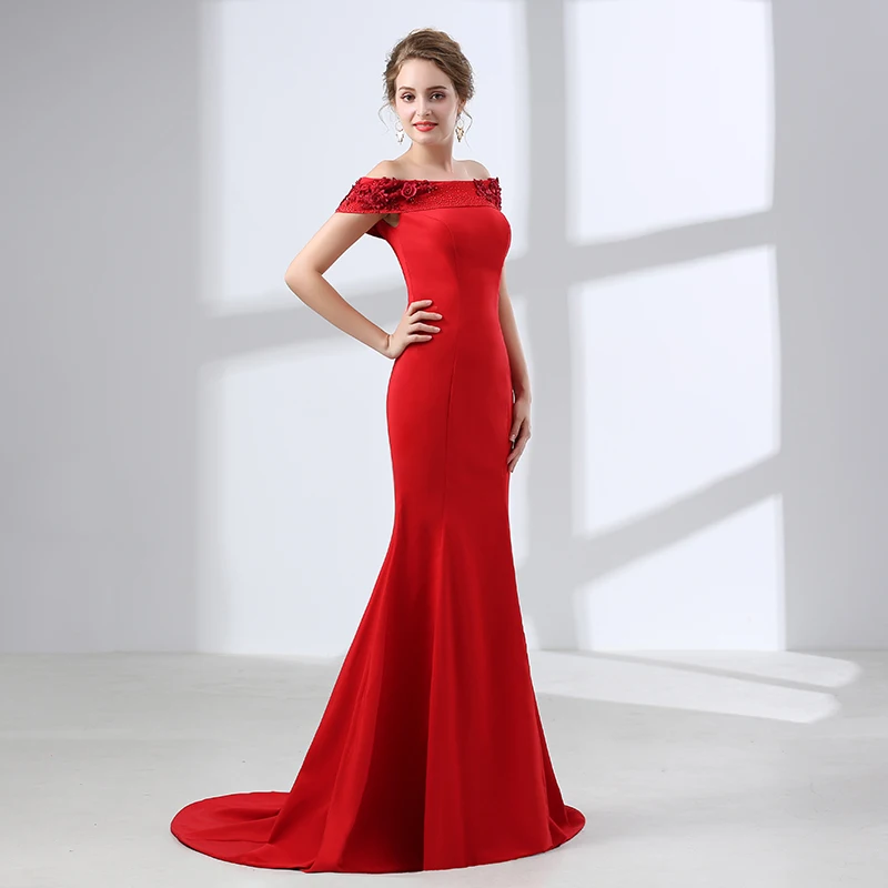 Элегантные красные вечерние платья 2018 длинное вечернее платье русалки с