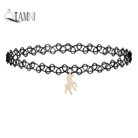 beautiful lovely unicorn horse animal pendant charm black lace chokers necklace collares minimalist jewelry gift for girls women