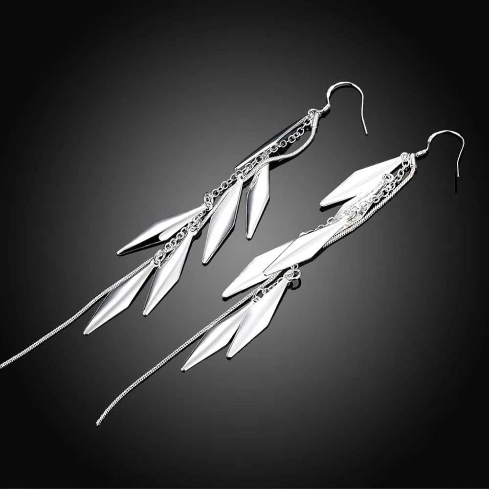 Бренд gnimegil геометрические серьги подвески в форме серебряного цвета длинные с кисточками для женщин Bijoux