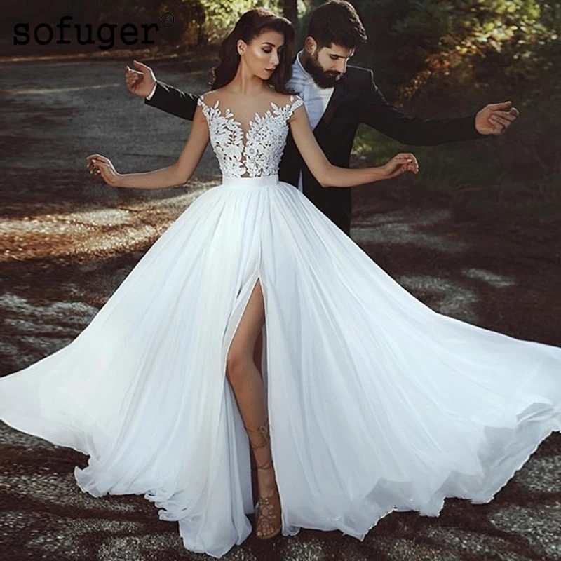 Женское шифоновое платье с V-образным вырезом белое или цвета слоновой кости