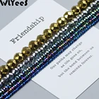 Круглые граненые гематитовые шарики WLYeeS, разноцветные свободные шарики золотого и серебряного цвета, шар для изготовления ювелирных изделий своими руками 2, 3, 4, 6, 8, 10 мм