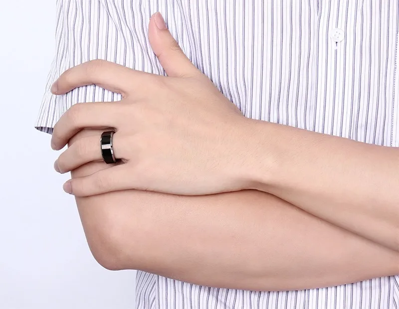 Кольцо с глянцевым Скосом шириной 8 мм кольцо без рисунка на заказ новинка модное