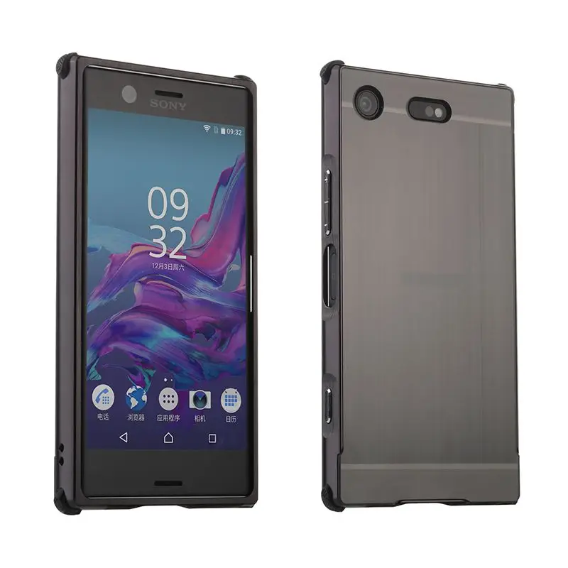 Черный Роскошный чехол для sony Xperia XZ1, компактный металлический алюминиевый каркас, Ультратонкий Пластиковый чехол для sony XZ1 Compact - Цвет: Черный