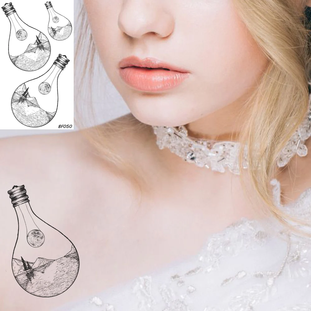 VANKIRS маленькая лампочка Пик На Заказ Черные искусственные татуировки на руку