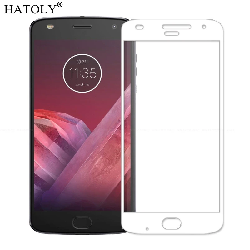 White 2 шт. закаленное стекло для Motorola Moto Z2 Play защита экрана полное покрытие для Moto Z2 Play XT1710 3D пленка с закругленными краями HATOLY - Цвет: White