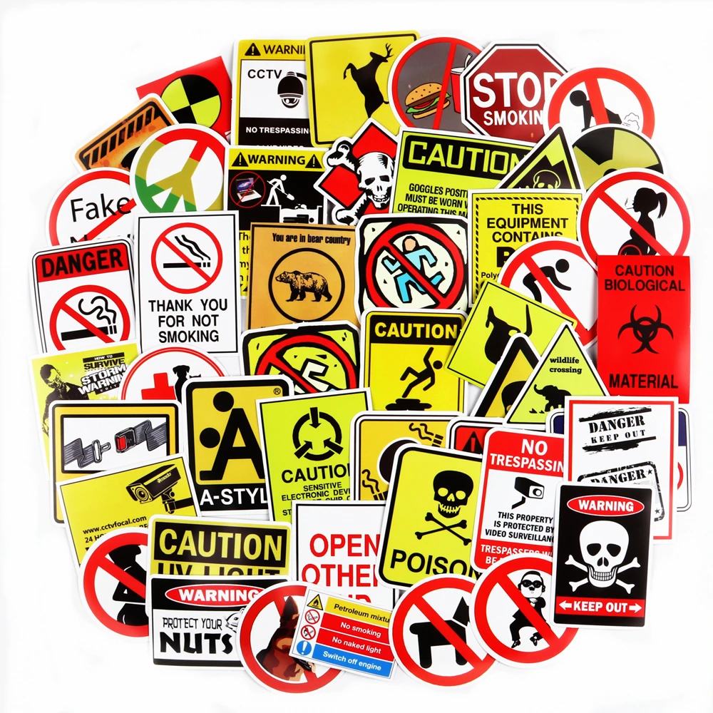 Наклейка с Предупреждение ительным знаком наклейка забавными символами для