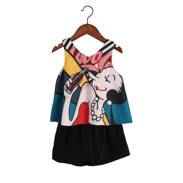 Костюм для девочек новинка 2019 года корейский китайский костюм с майкой и шортами