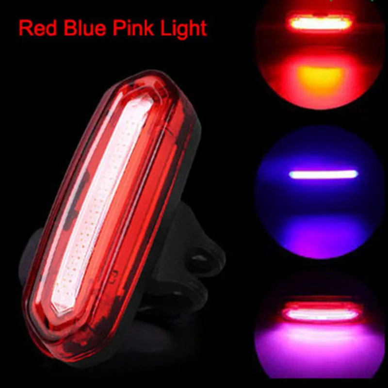 Red White Pink Light Водонепроницаемый задний светильник для верховой езды, задний светильник, фонарь, светодиодный, Usb, заряжаемый, для горного велосипеда, велосипедный задний светильник, задний фонарь, велосипедный светильник - Цвет: Red White Pink Light