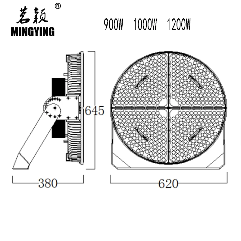 900 Вт 1000 1200 Светодиодный прожектор светильник лампа для стадиона высокополюсная