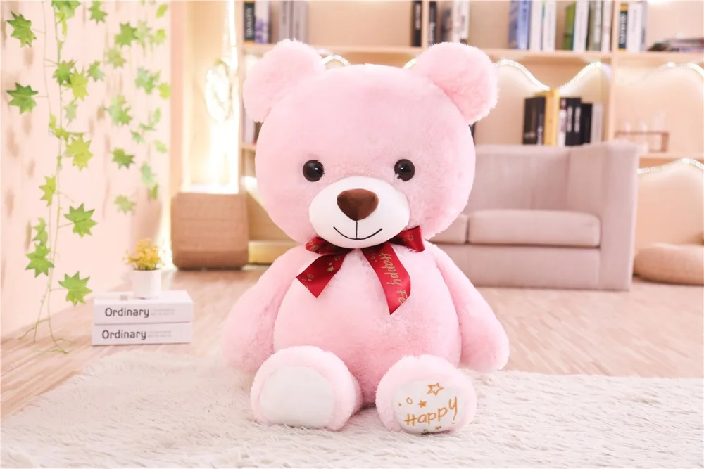 70 см/100 см Kawaii плюшевый мишка плюшевые игрушки мягкие Мультяшные животные коричневый/розовый плюшевый медведь лучшие подарки для подруг влюбленных детей