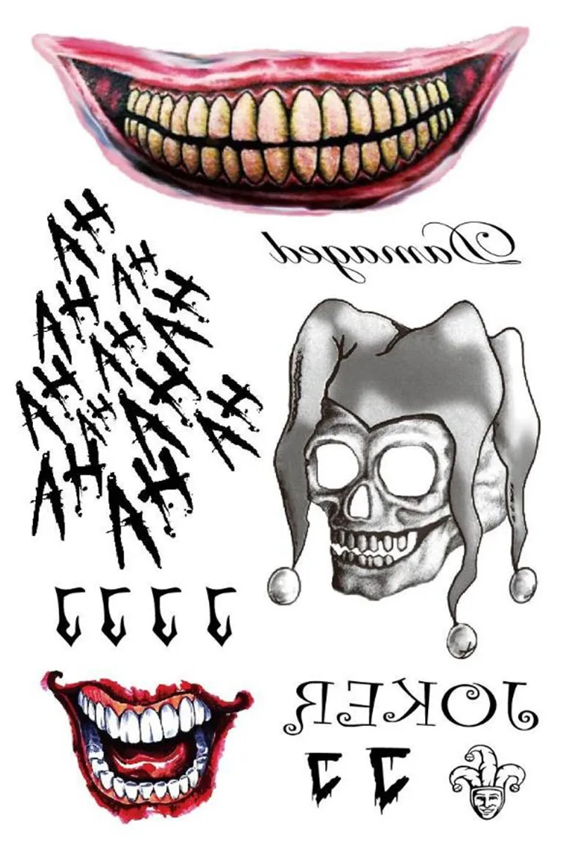 Харли Квинн тату Бэтмен Джокер временные татуировки наклейки отряд самоубийц