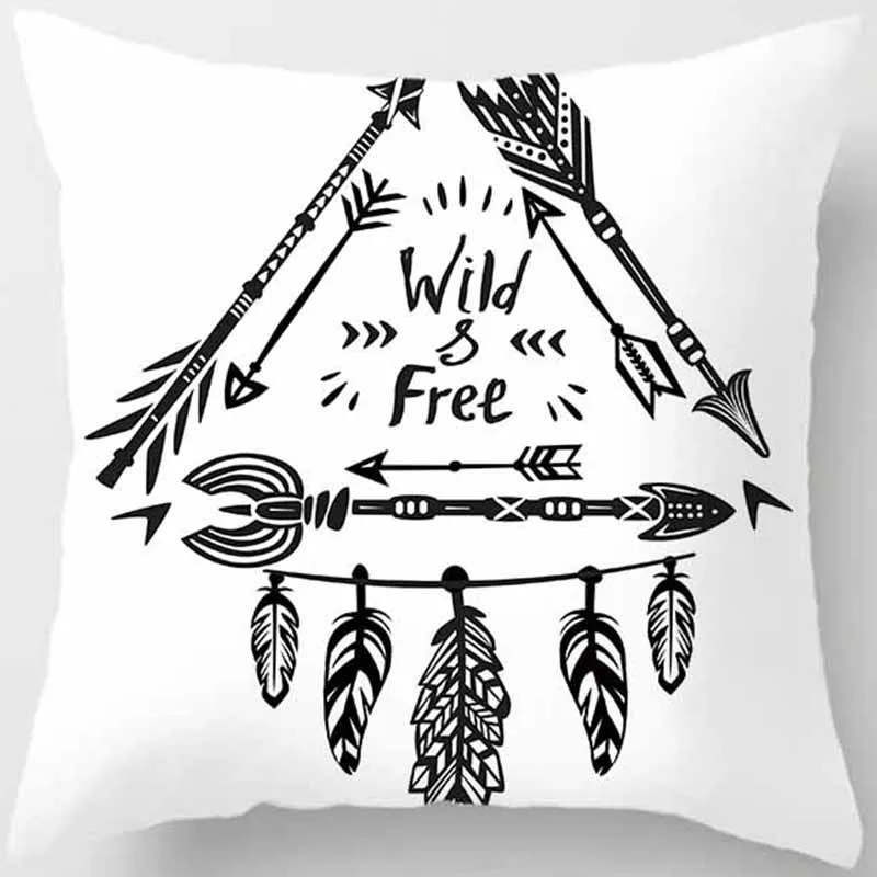

Hot sale beauty boho feathers pillow case men women ladies square pillow cases home creative color pillow cover 45*45cm