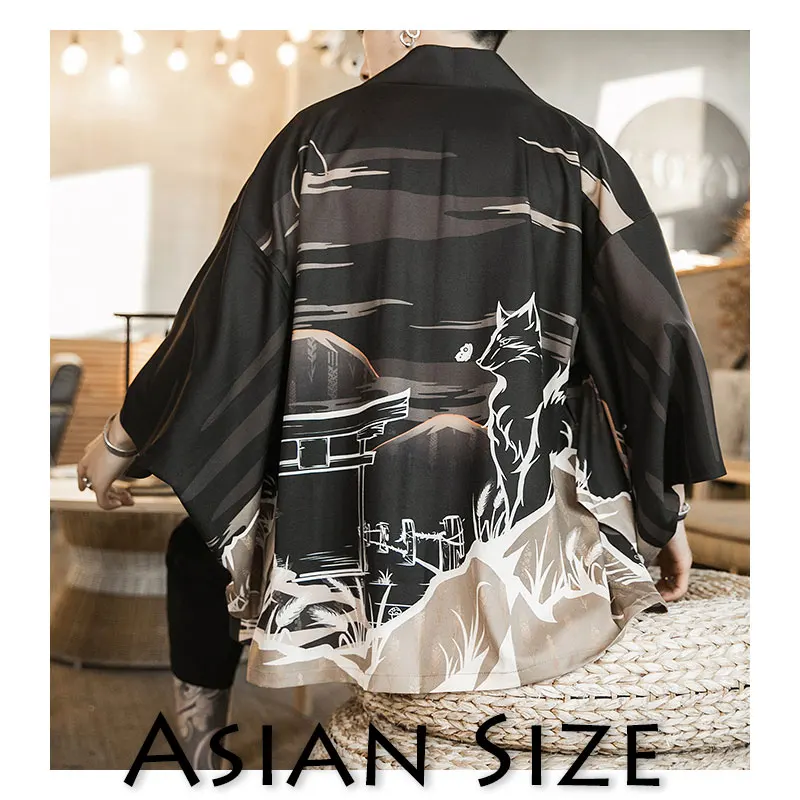 

Sinicism Store Summer Men Style Jackets Man 2020 Casual Kimono Streetwear Mens Jackets Print Male Fashion Open Stitch Jacket 5XL