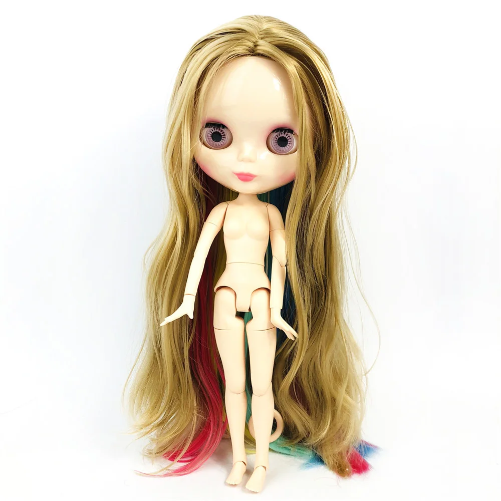 Кукла блайз с белой кожей цветная Радужная кукла шарнирным телом шарнирная