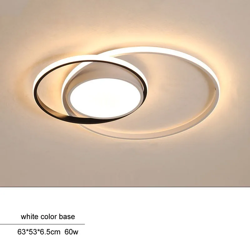 9825 white base 63cm Дизайн светодиодный потолочный светильник для гостиной столовой спальни luminarias para teto светодиодные лампы для дома светильник современный - Цвет корпуса: 9825 white base 63cm