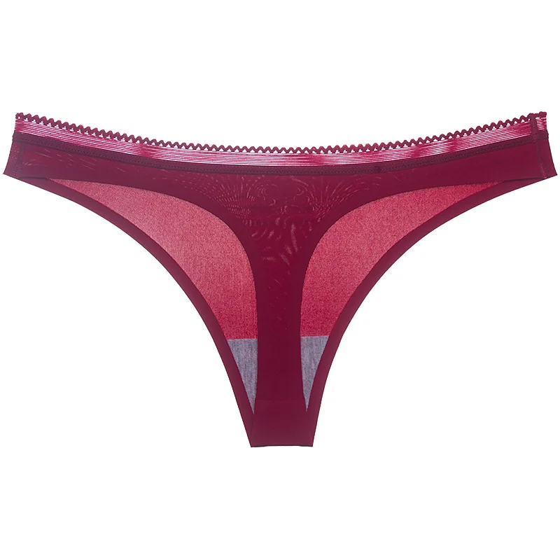 WineRed 8 цветов, Ice Slik, нижнее белье, трусы, сексуальные женские стринги, стринги, бесшовные трусики, женское нижнее белье, интимное, низкая посадка - Цвет: WineRed