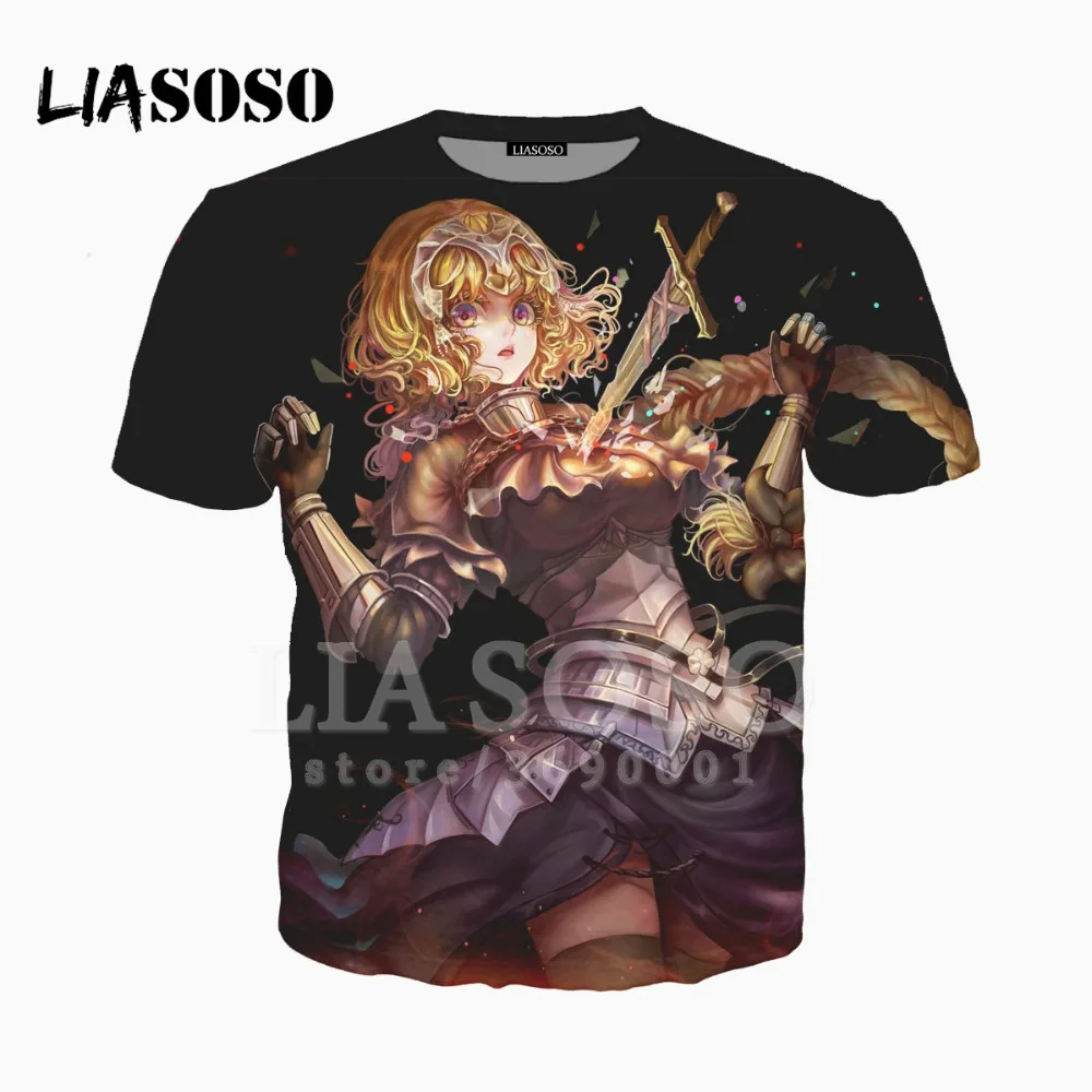 Футболка liasao X1557 для мужчин и женщин летняя рубашка с 3D принтом аниме Fate/Grand Order