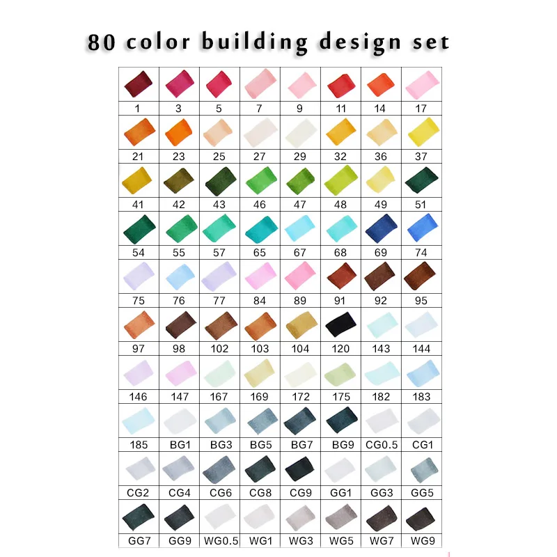 80 building Set TouchFIVE маркер для рисования набор ручек 12/30/40/60/80/168 Цвета аниме канцелярские эскиз для рисования акварель кисти ручка(белый маркер для белой доски - Цвет: 80 building Set