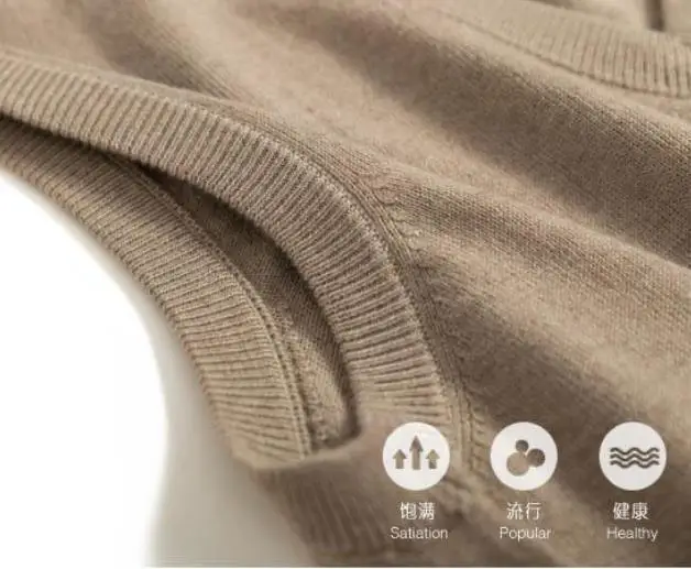 Кашемировый мужской свитер жилет для весны и осени пуловер с v образным вырезом