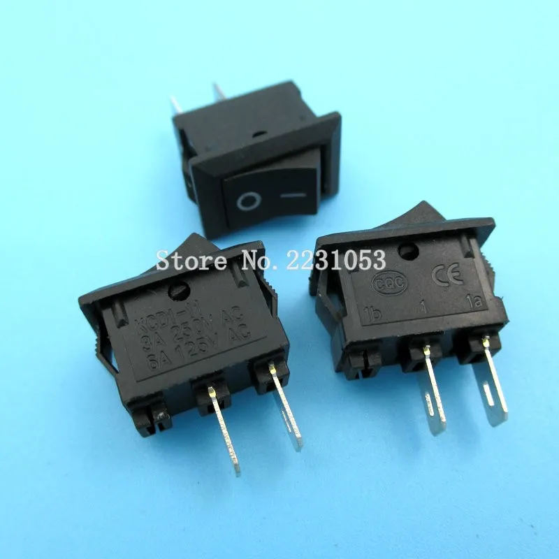10 шт./лот 10*15 мм SPST 2PIN ВКЛ/ВЫКЛ Лодка кулисный переключатель 3A/250 В KCD1-101 мини черный переключатель