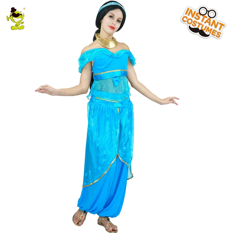 QLQ женские Синие сексуальные костюмы в арабском стиле для принцесс Карнавальные