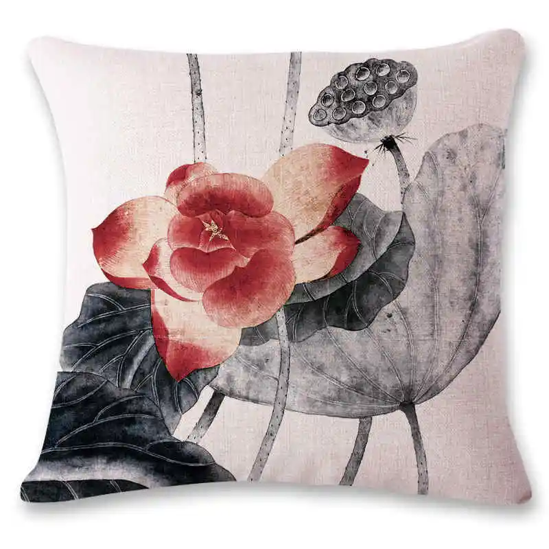 HGLEGYW 18 &quotкитайский стиль живопись тушью Лотос домашний декоративный чехол для