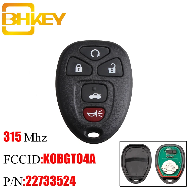 Ключ BHKEY KOBGT04A для Chevrolet Key 5 кнопок 315 МГц пульт ДУ Buick кобальт лакросс Aura умный