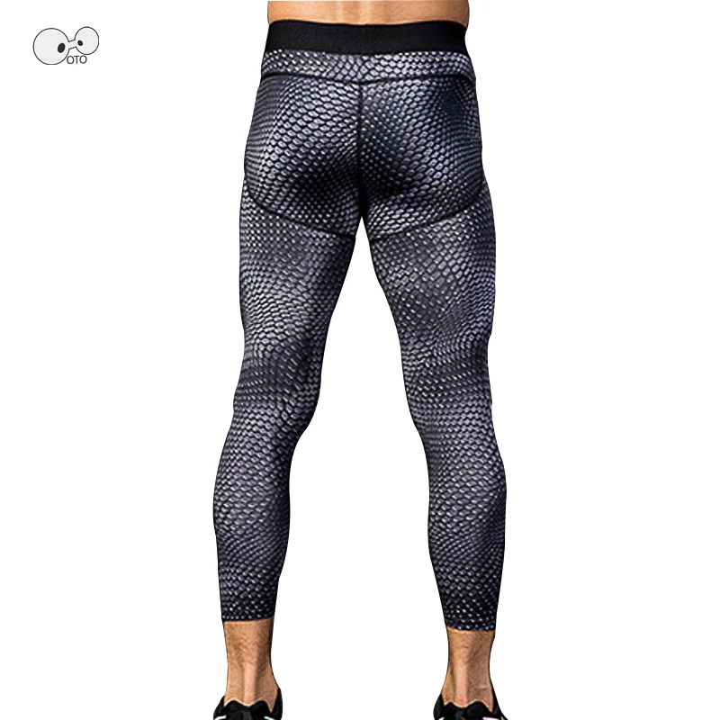 Новинка 2018 мужские компрессионные колготки с 3D принтом спортивные Леггинсы для