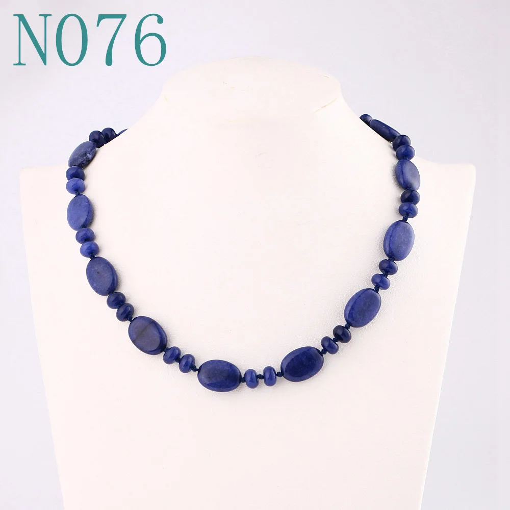 Lapis lazuli Yumten, бисерное ожерелье из камня, женское колье с драгоценным камнем, цепочка из натурального хрусталя, бусины в форме яйца, женские очаровательные аксессуары, мощное ювелирное изделие - Цвет камня: Lapis lazuli