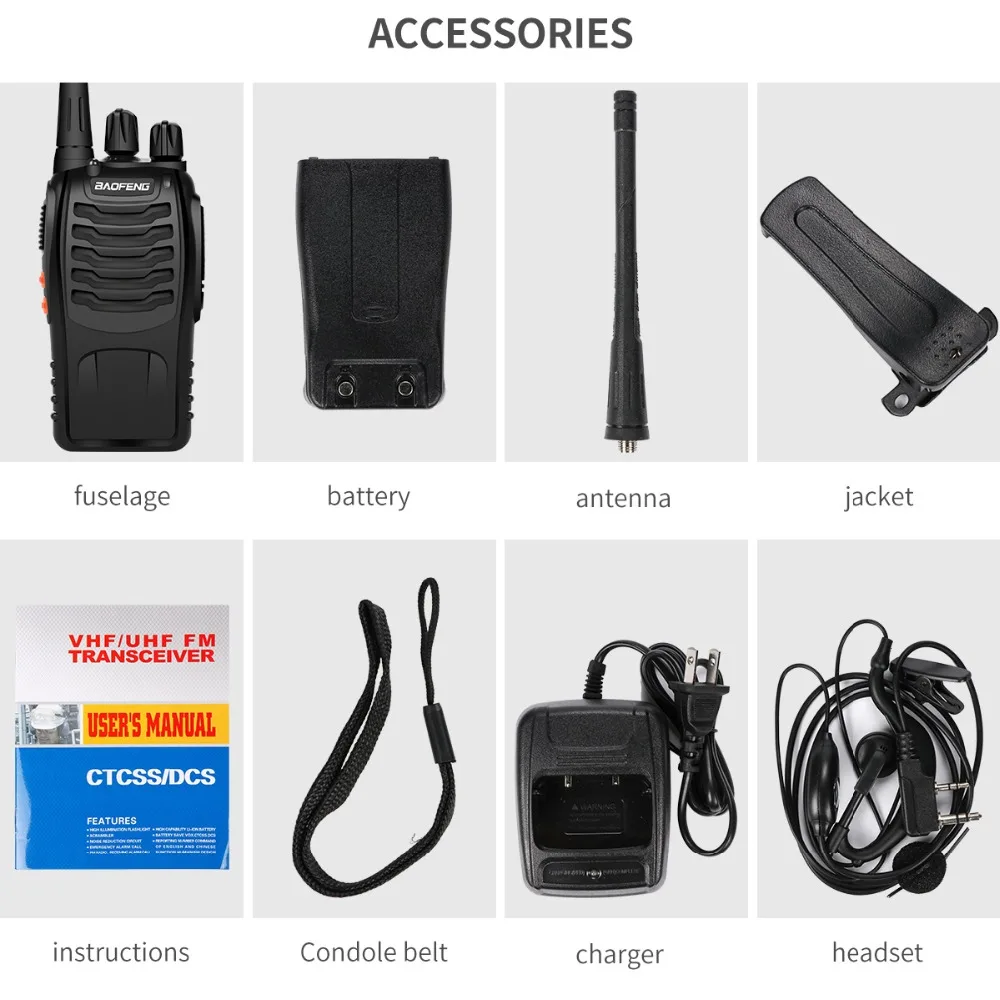 2/4PCS Baofeng BF-888S Walkie Talkie Handheld Pofung bf 888s UHF 400-470MHz 16CH Two-way Portable CB Radio Free shipping