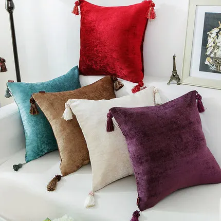 

6color Throw Pillow Cover Velvet Cushions Cover For Living Room 45*45 cushions cover for couch seat for household
