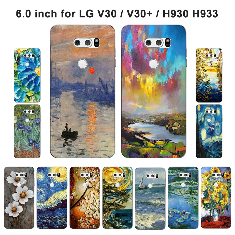 Чехлы для LG V30 тонкие мягкие ТПУ 6 0 дюйма масляные накладки на заднюю панель