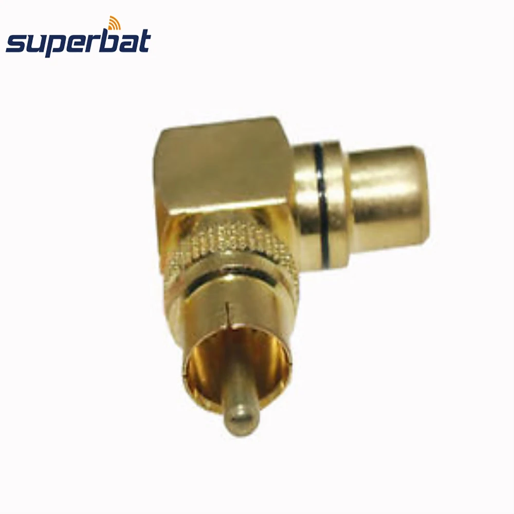 Superbat 5pcs RCA Adapter RCA Male to Female Right Angle RF Coaxial Connector