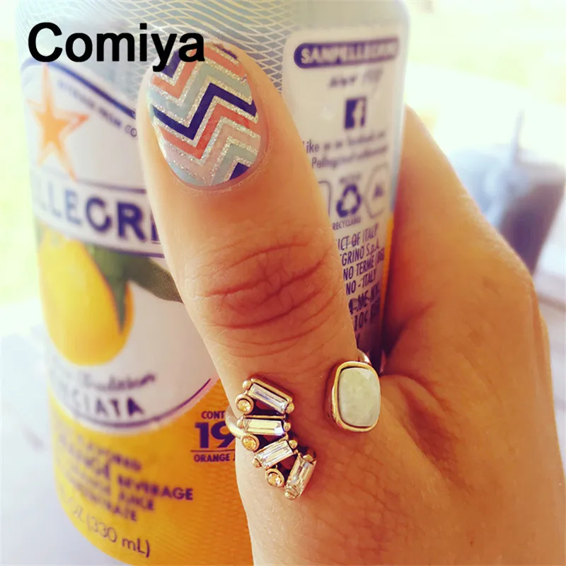 Comiya модные хрустальные камни цинковый сплав цветок Шарм для женщин Открытый палец Eings dilatatatore Orecchio цепь тела ювелирные изделия леди кольцо