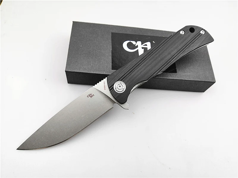 black handle CH 3001B Флиппер складной нож D2 лезвие шарикоподшипник система G10 Ручка Кемпинг Охота Открытый карманный нож выживания складной EDC - Цвет: black handle