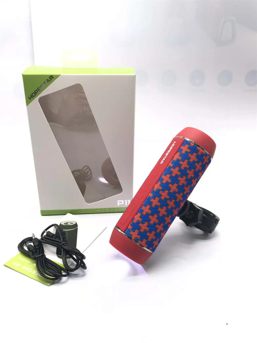 HOPESTAR P11 портативный Bluetooth динамик водонепроницаемый беспроводной сабвуфер с внешним аккумулятором USB AUX FM радио фонарик - Цвет: Красный