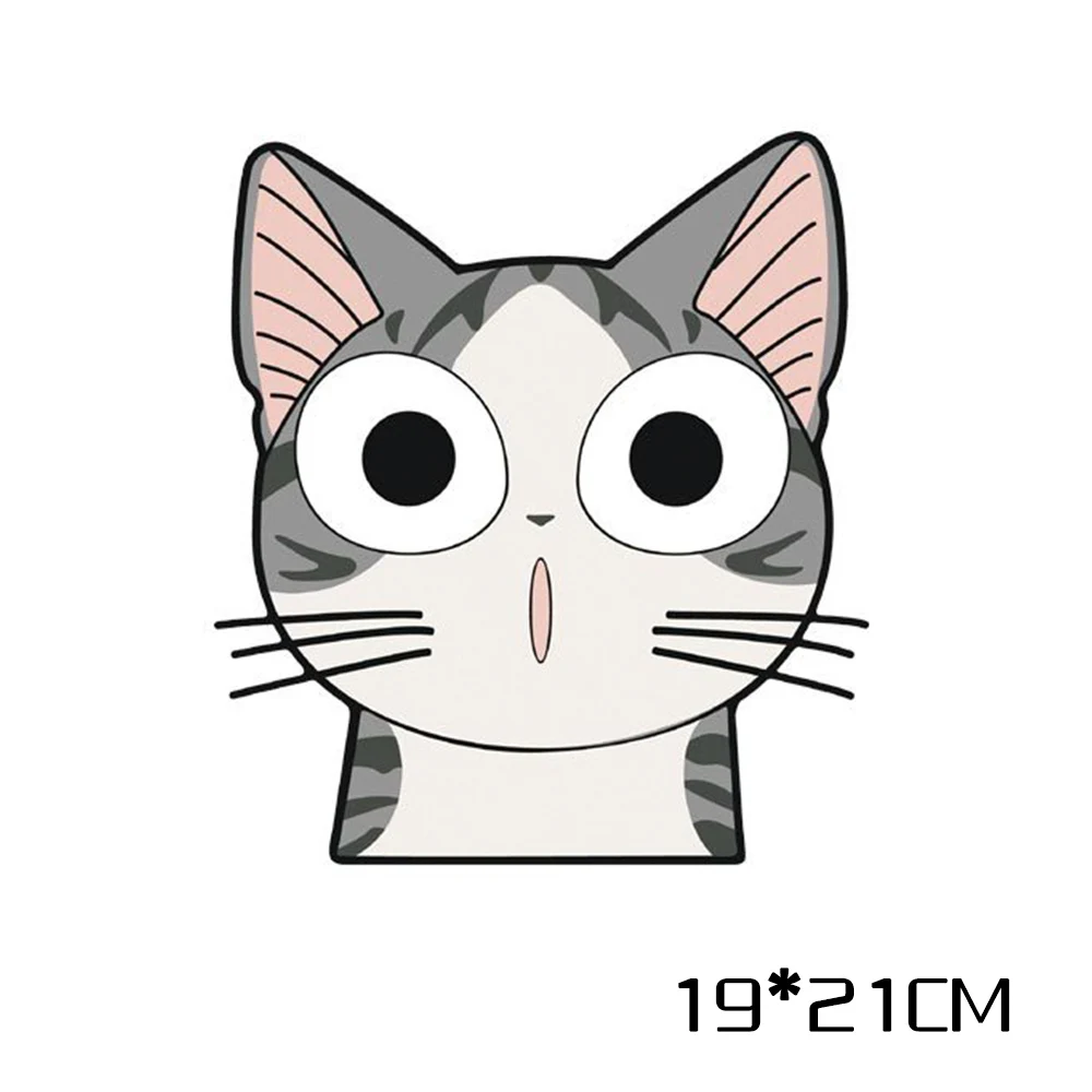 Cheese Cat 1-19X25cm Chi автомобильный стикер Кот разный Милый Забавный автомобильный Стайлинг Мультяшные животные хит стекло виниловое окно тело наклейка личность - Название цвета: Cheese Cat 1-19X25cm