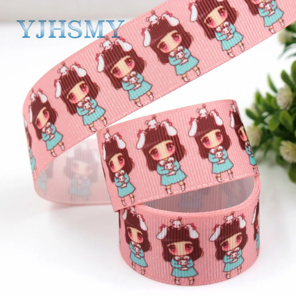 YJHSMY G-18802-777, 25 мм 5 ярдов мультфильм печатных корсажные ленты, DIY ручной работы аксессуары для волос материал свадебный подарок упаковка
