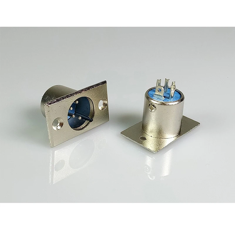 4pins XLR connector Male Plug Panel Mount Chassis Square Metal Wire Connector for stage audio mic microphone | Обустройство дома