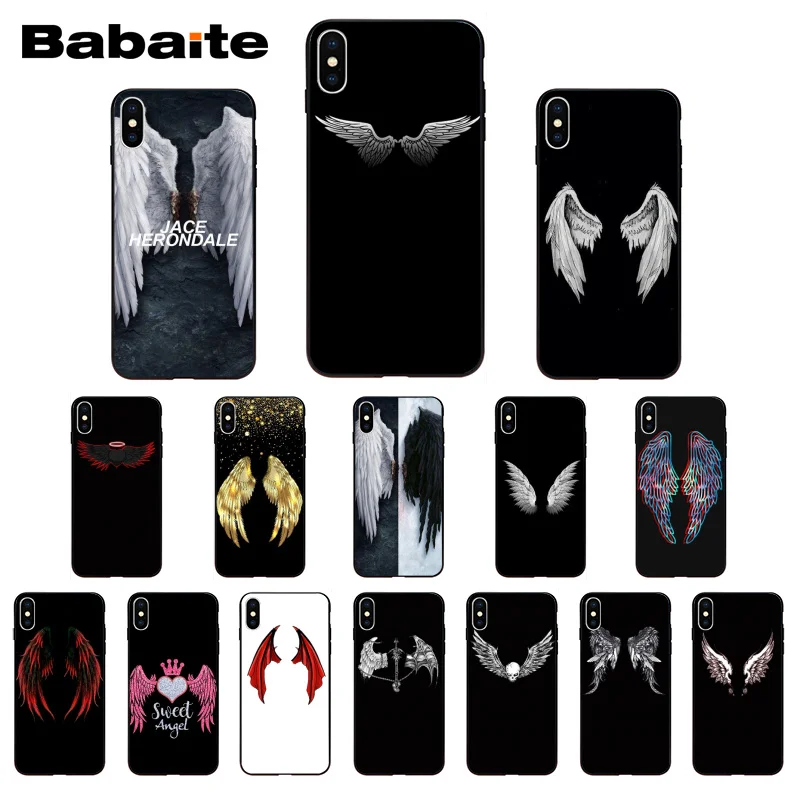 Красивый чехол для телефона Babaite с изображением крыльев демона и ангела iPhone X Xs Xr