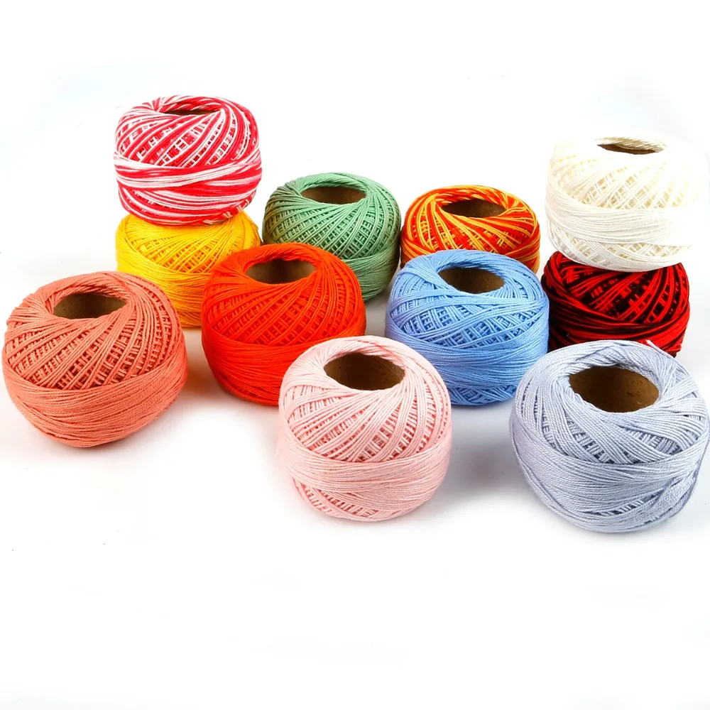 Многоцветная кружевная пряжа из 100% хлопка для вязания крючком 1 шт./лот мягкая 2 5