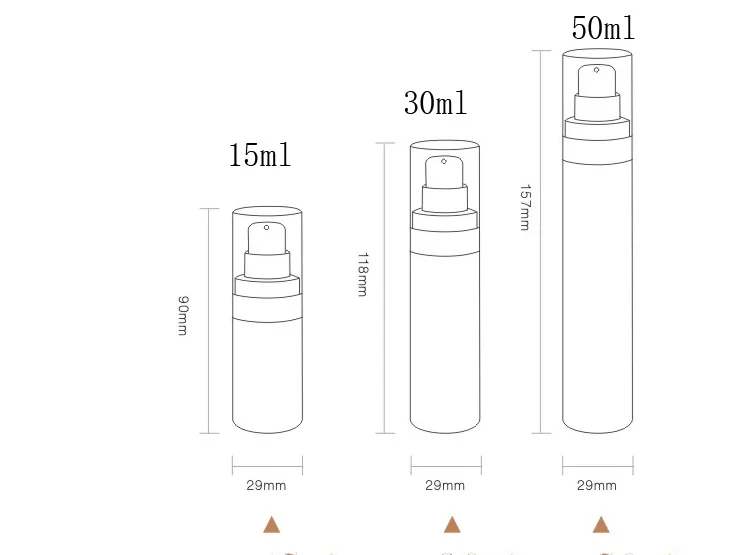 Вакуумная бутылка для лосьона 50 шт./лот 15 мл из полипропилена без воздуха