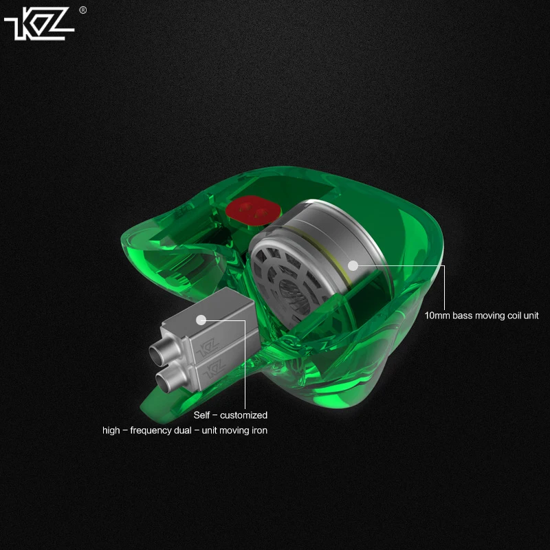 KZ-ZSR вкладыши raphone тяжелый бас Шум снижение 6-ти единиц водитель катушки