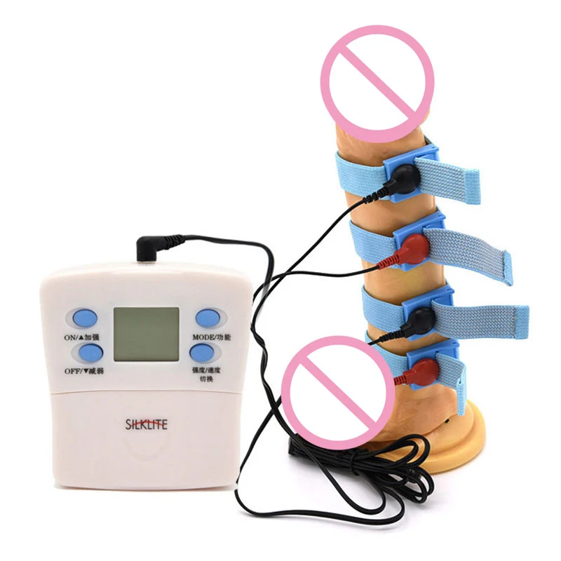 Кольца для пениса с электрошоком бусинами массажа регулируемые ремешки