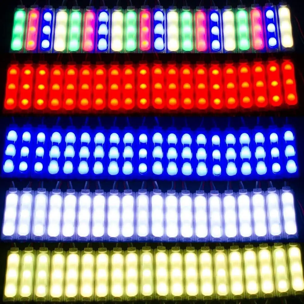 20 штук полный Цвет rgb ws2811 5050 3 светодио дный инъекций Модуль 12 В с объективом
